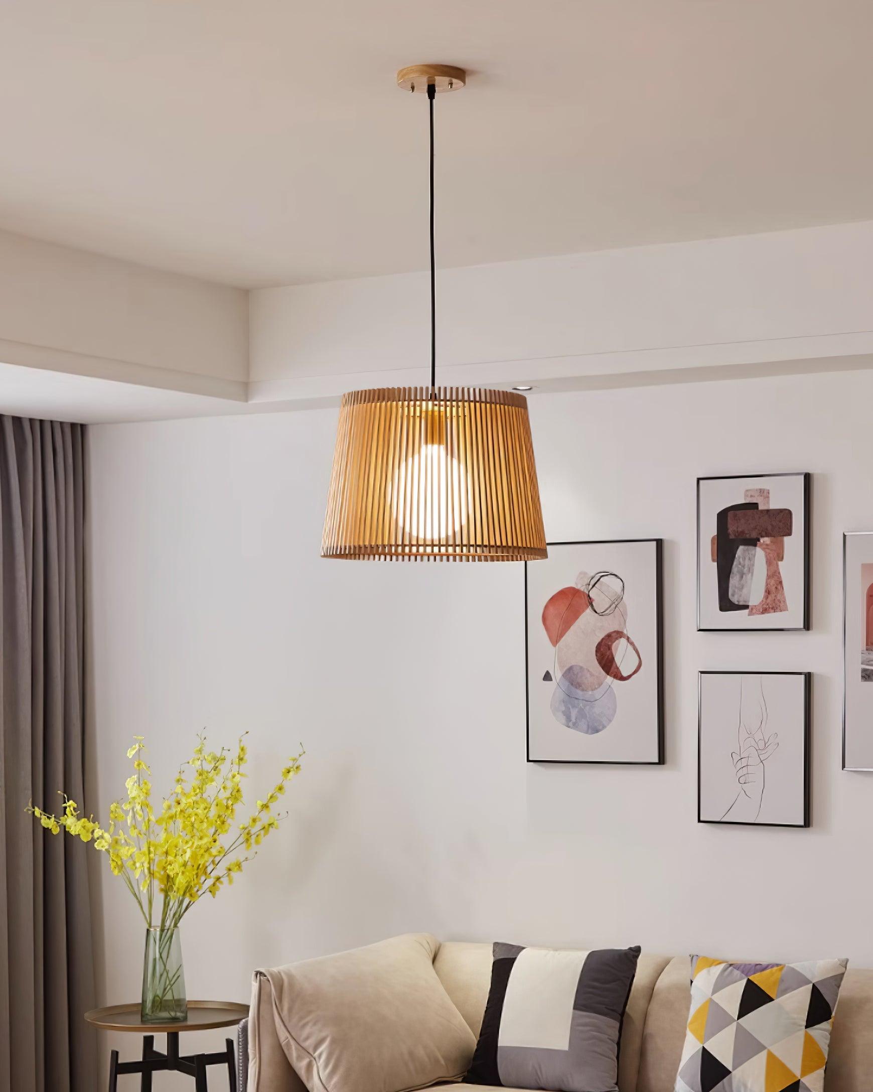 Kitami Pendant Lamp Wood Slat Bohemian - Letslighting
