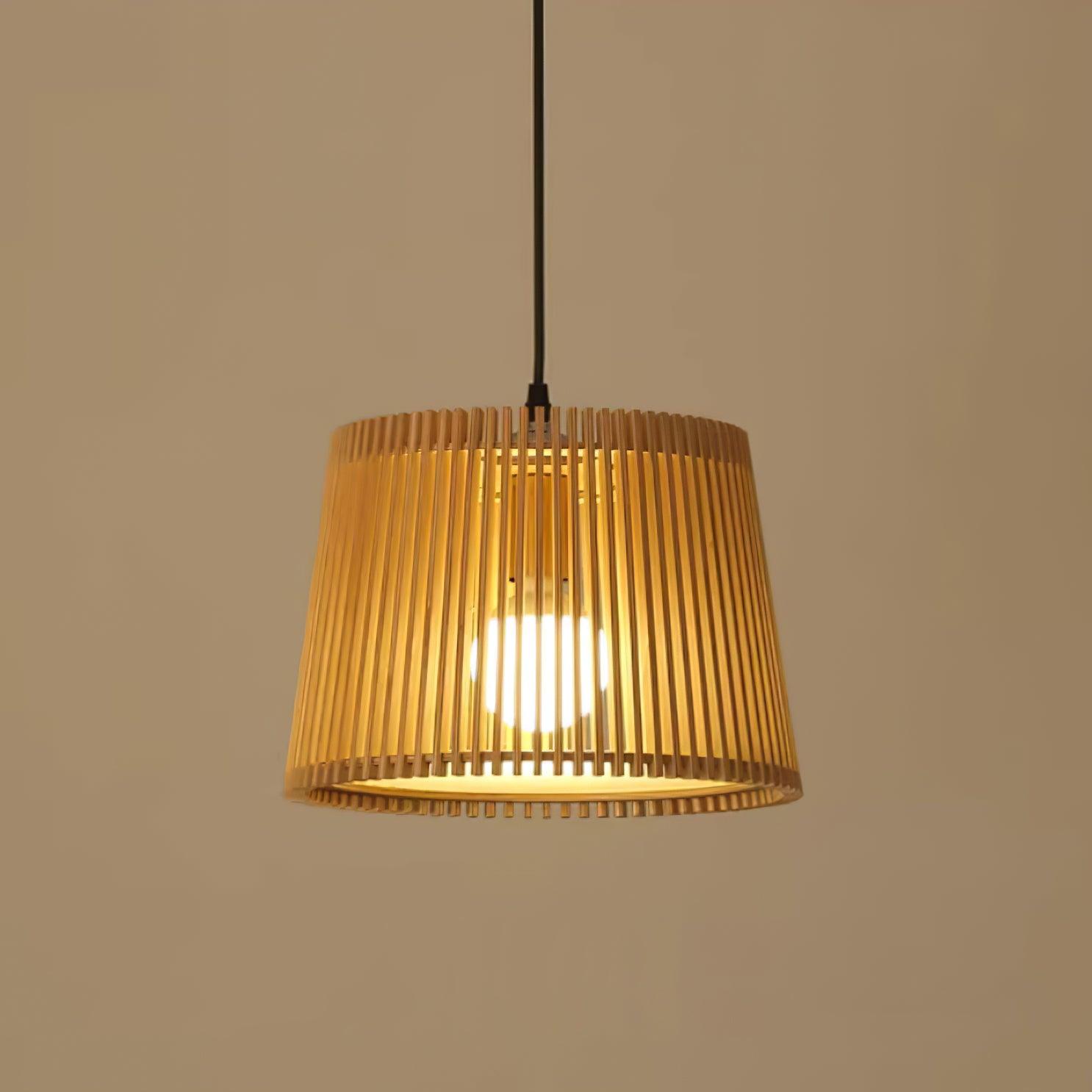 Kitami Pendant Lamp Wood Slat Bohemian - Letslighting