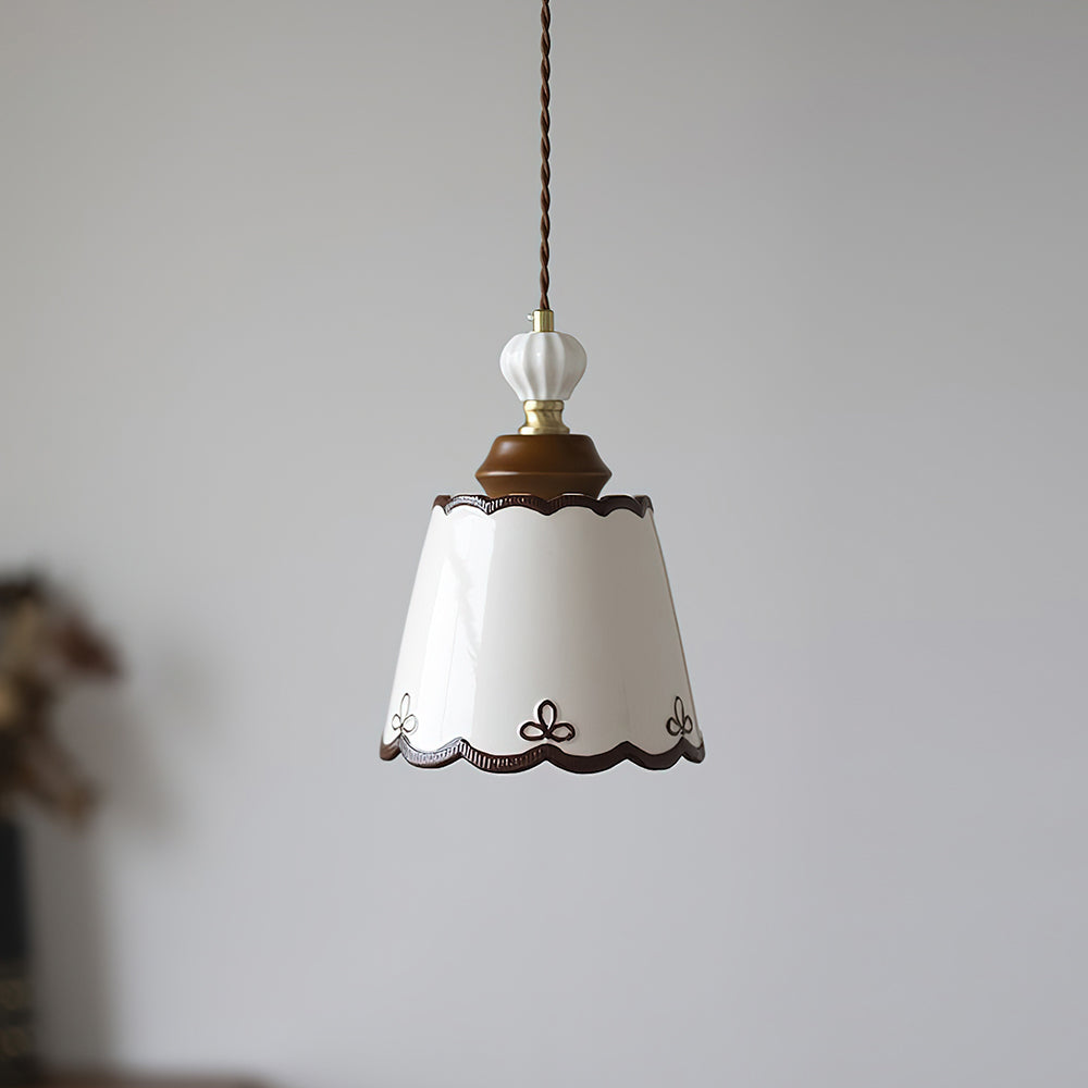 Klimt Suspension Lampe Céramique Festonnée Vintage - Neutralighting
