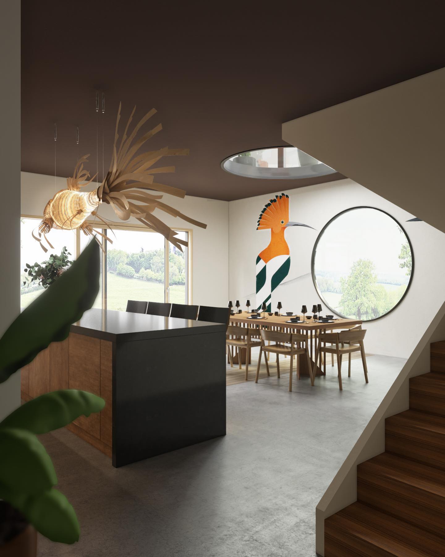 Ivsolara Individual Creativity Wood Metal Chandelier - Lamp Copper