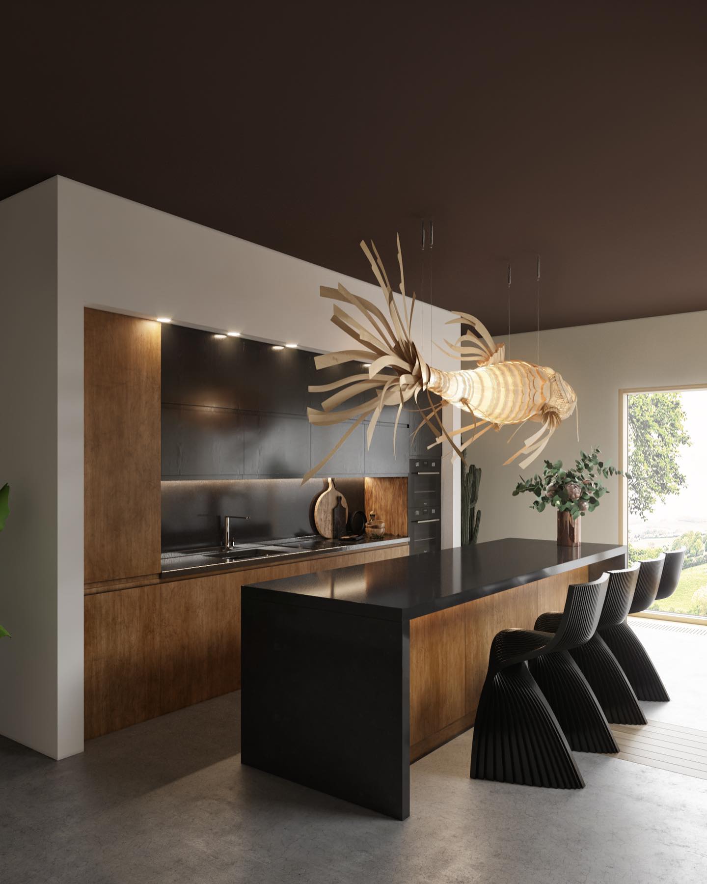 Ivsolara Individual Creativity Wood Metal Chandelier - Lamp Copper