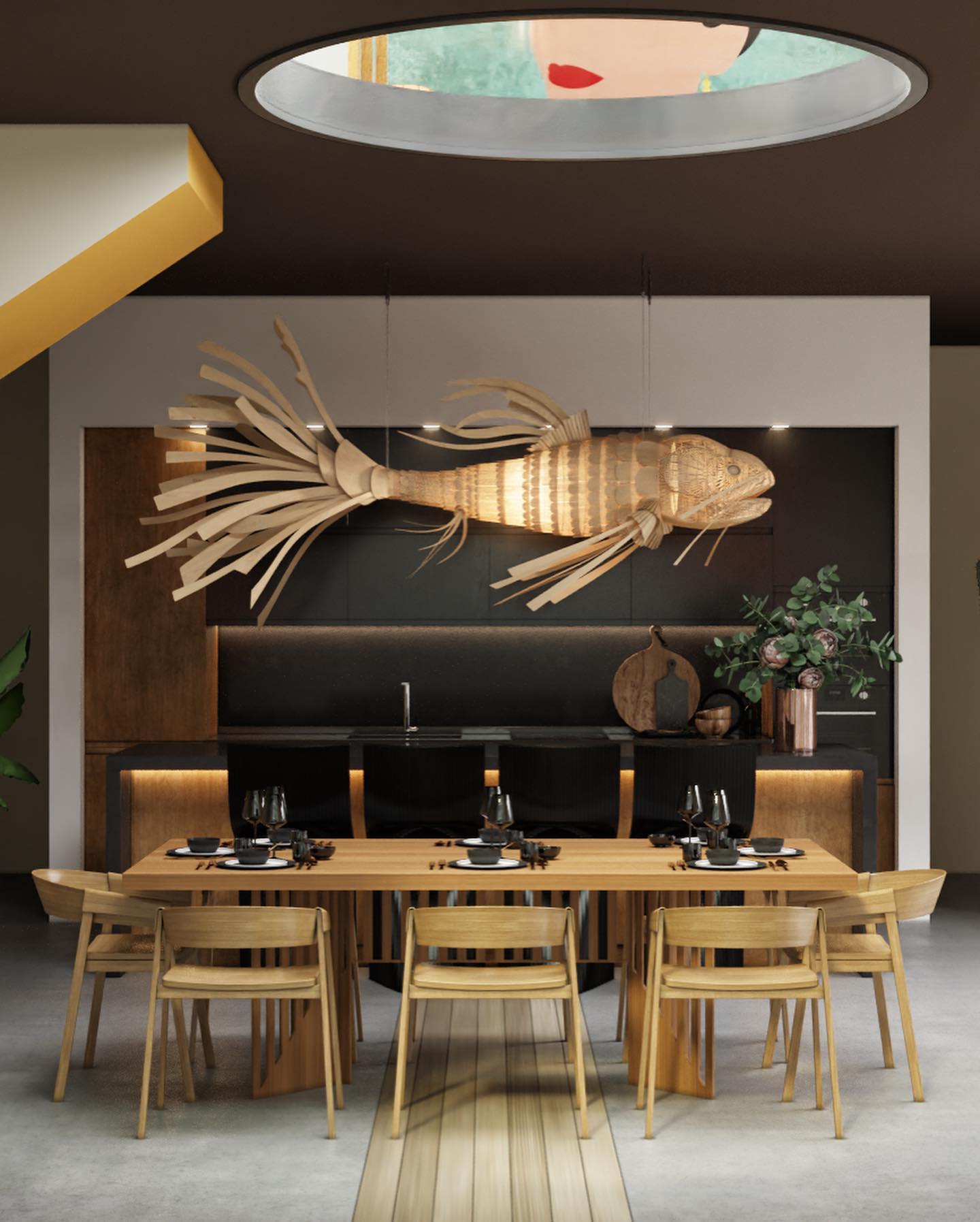 Ivsolara Individual Creativity Wood Metal Chandelier - Lamp Copper