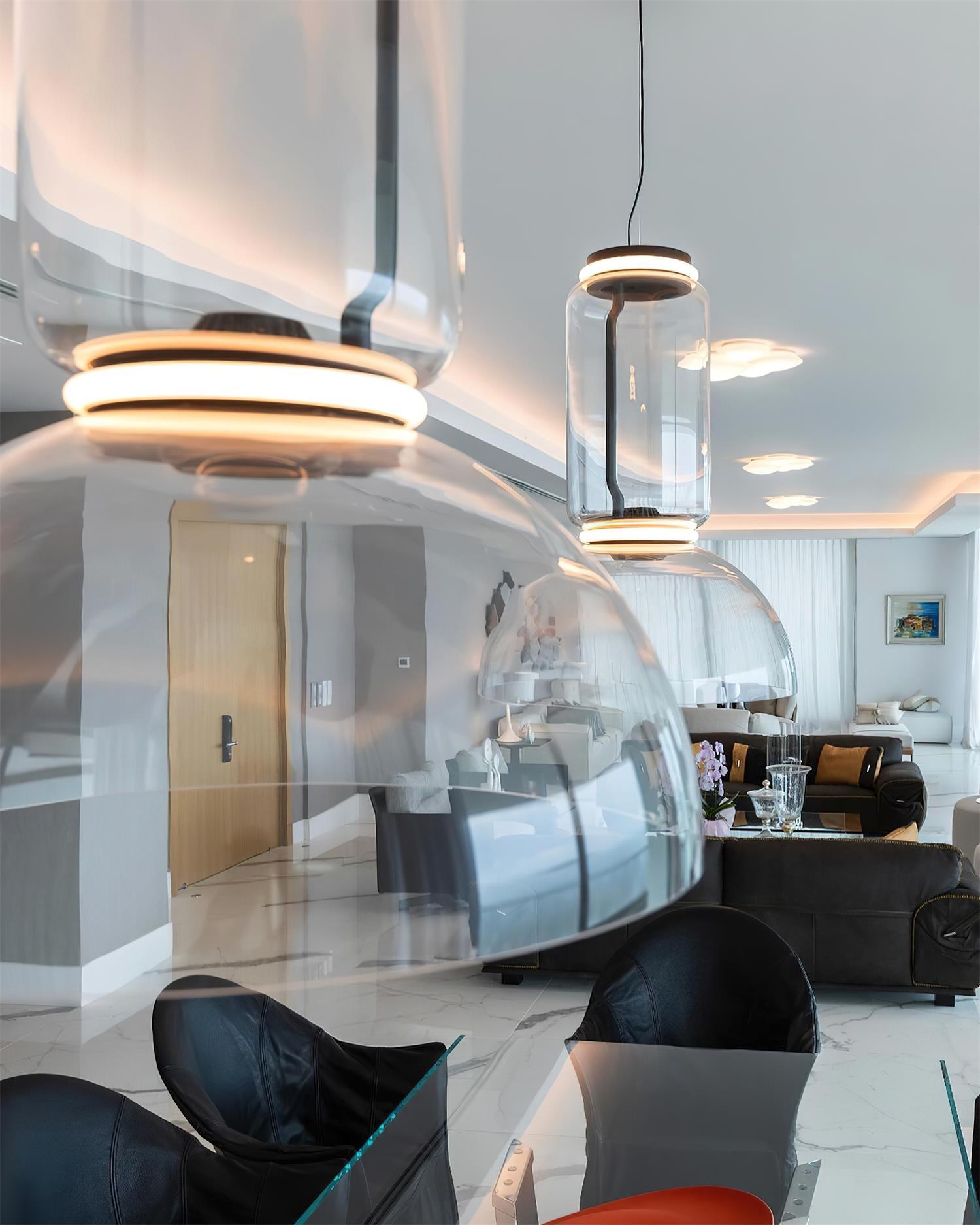 Virelo Suspension Cylindrique en Verre Empilé - Neutralighting
