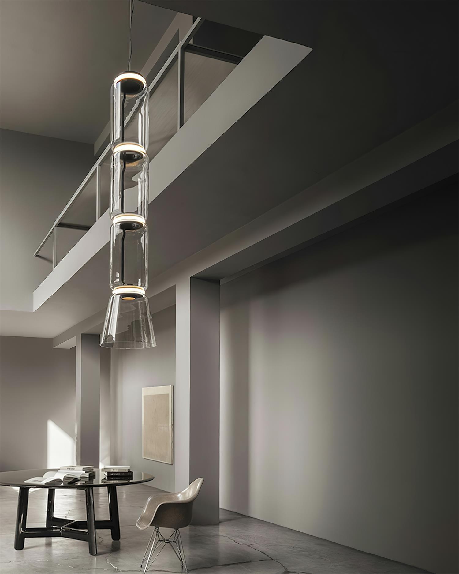 Virelo Suspension Cylindrique en Verre Empilé - Neutralighting