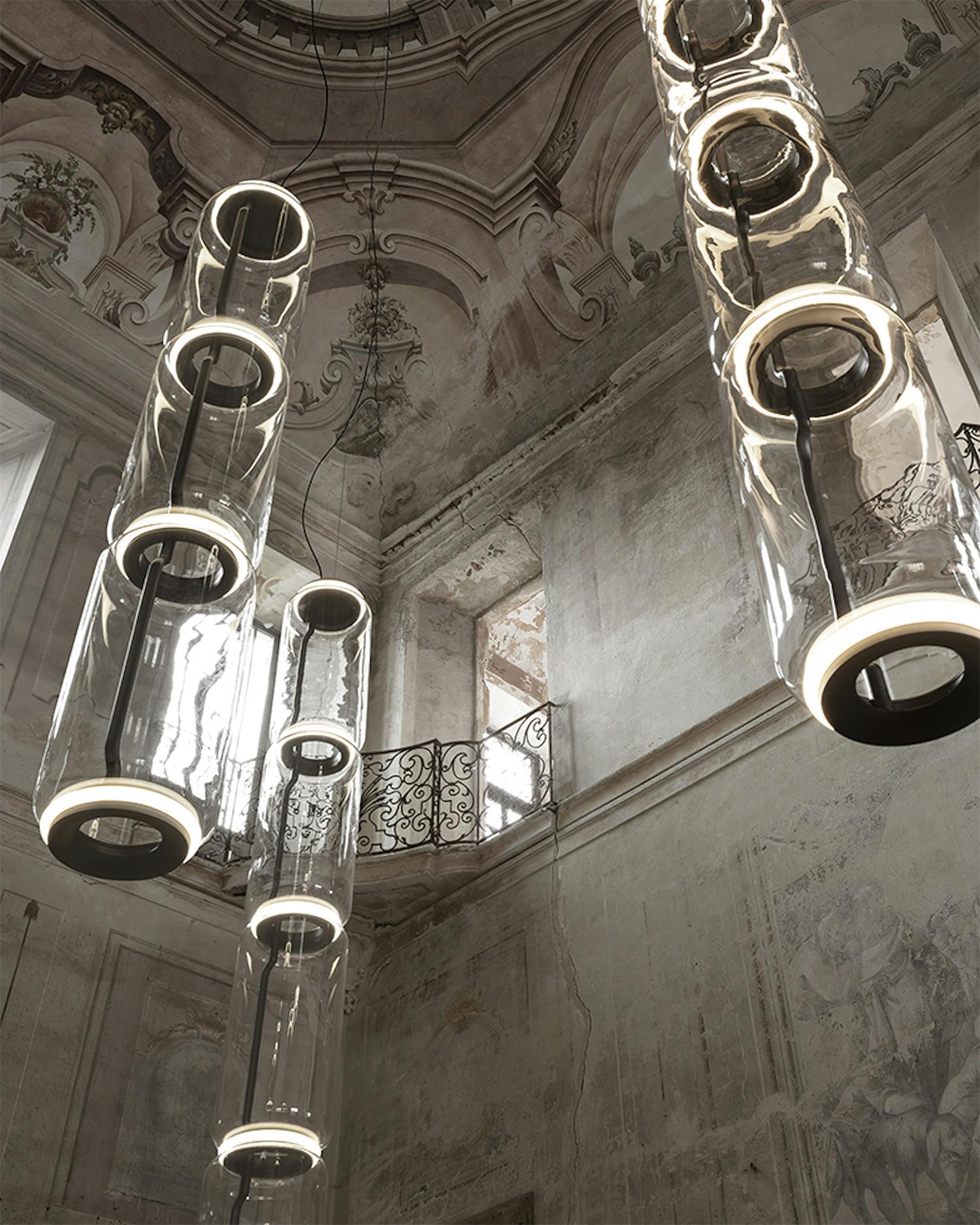 Virelo Suspension Cylindrique en Verre Empilé - Neutralighting