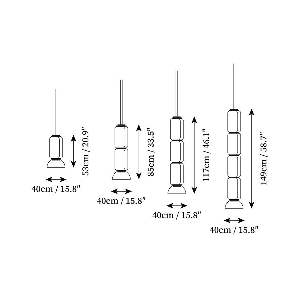 Virelo Suspension Cylindrique en Verre Empilé - Neutralighting