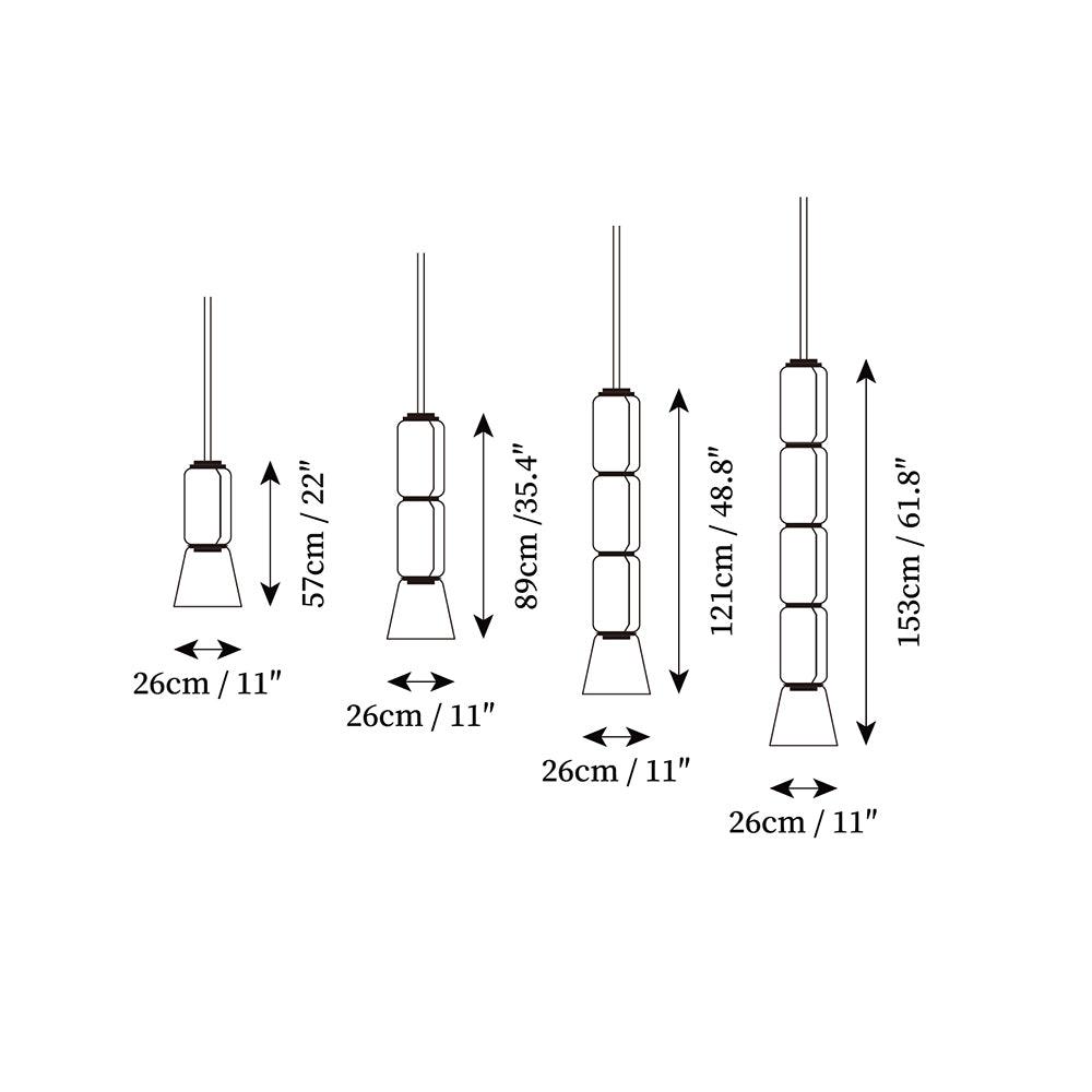 Virelo Suspension Cylindrique en Verre Empilé - Neutralighting