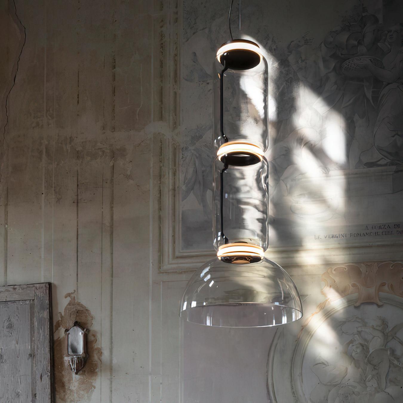Virelo Suspension Cylindrique en Verre Empilé - Neutralighting