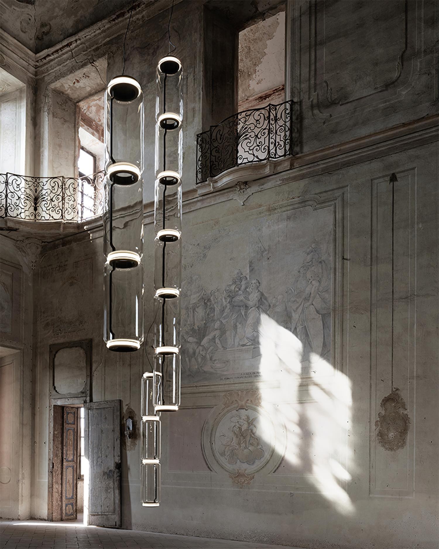 Virelo Suspension Cylindrique en Verre Empilé - Neutralighting