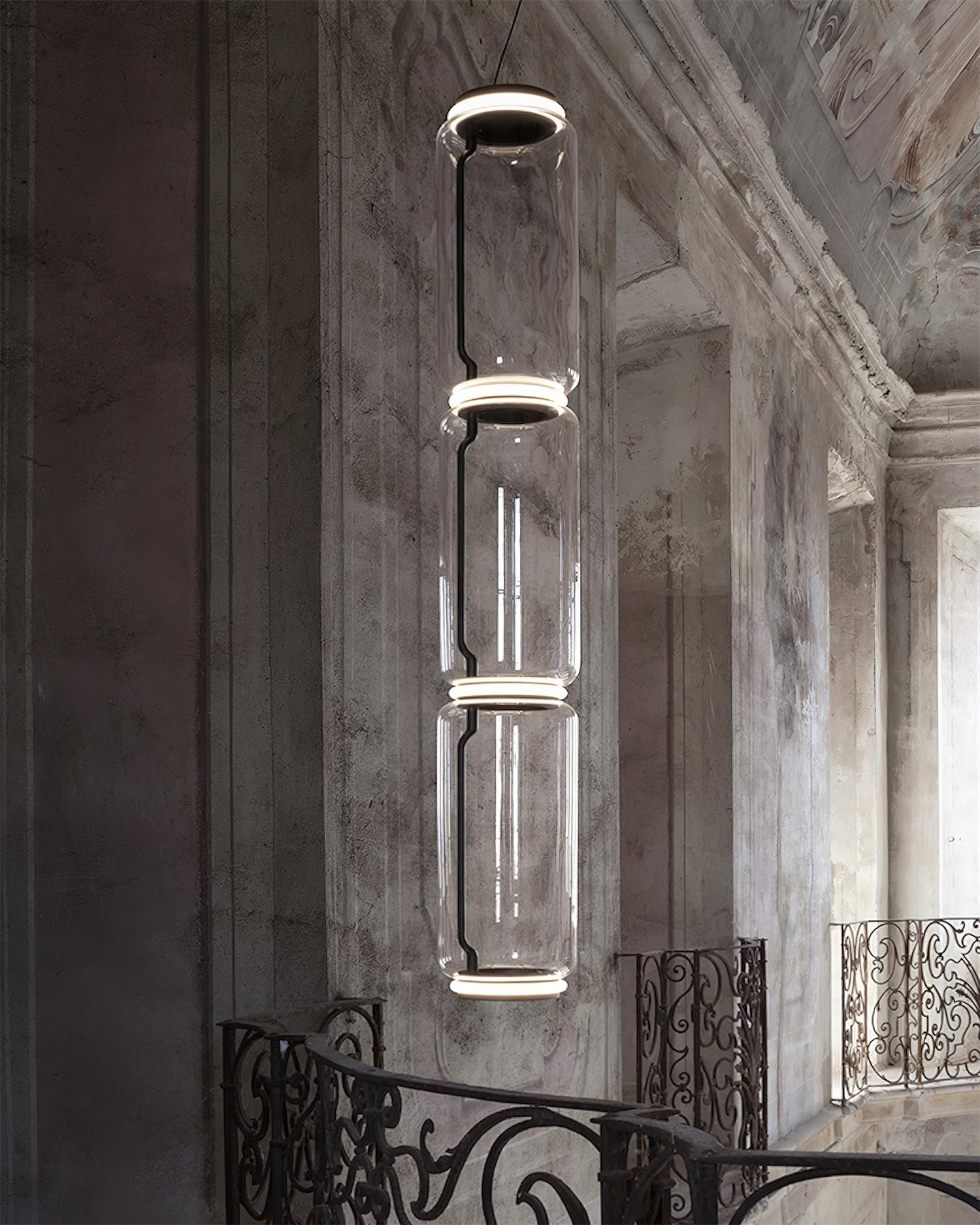 Virelo Suspension Cylindrique en Verre Empilé - Neutralighting