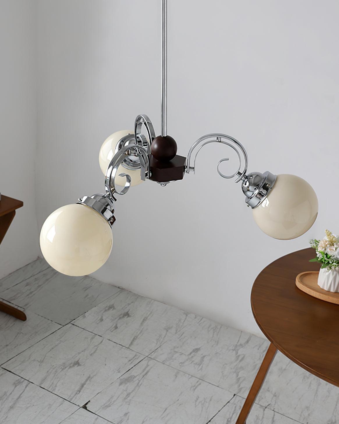 Kotter Chandelier Cream Satin Nickel Modern - Neutralighting