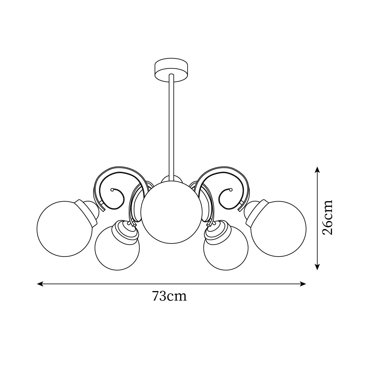 Kotter Lustre Crème Bras Courbés en Nickel Satiné Sculptural - Neutralighting