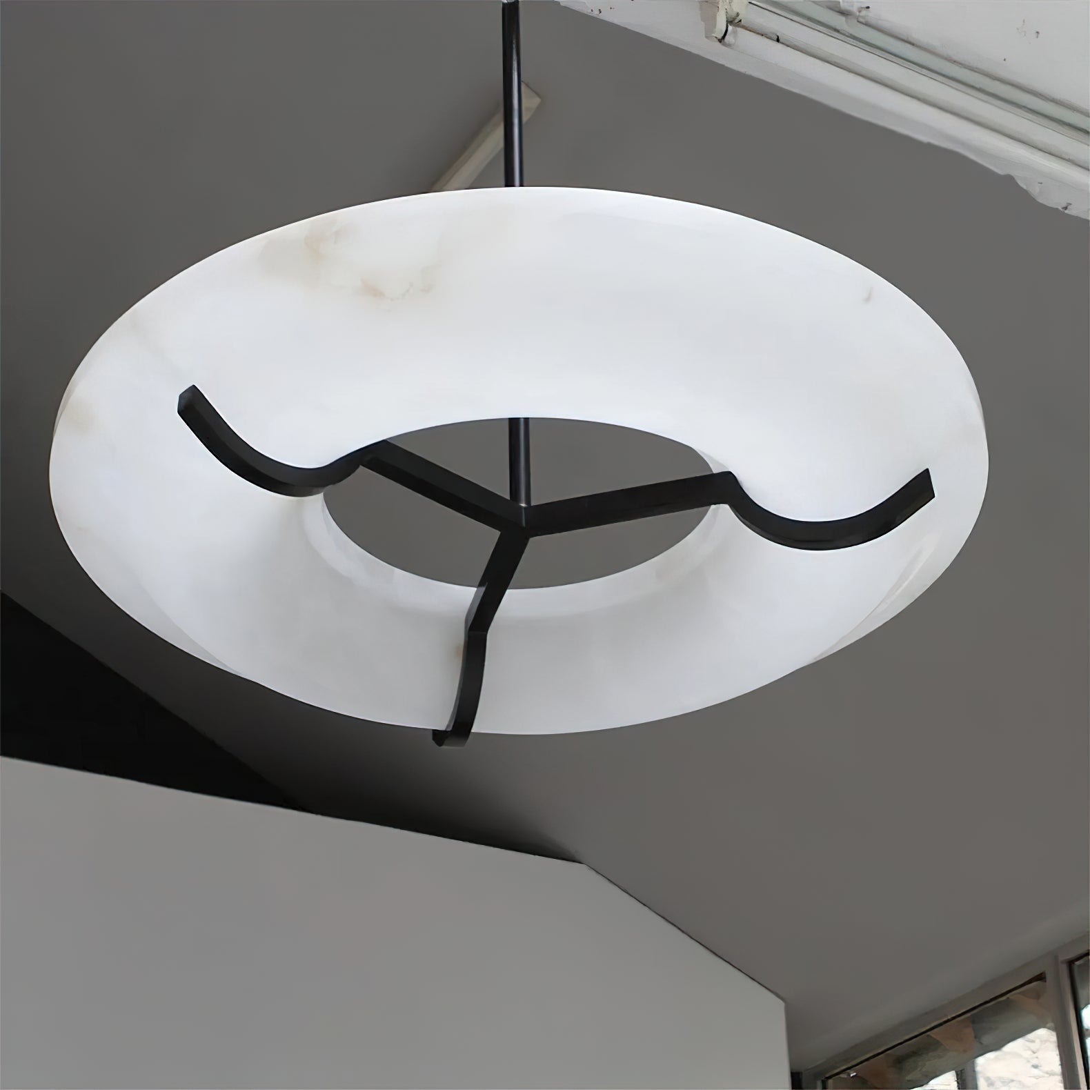 Eldorora Modern Minimalist Brass Alabaster Chandelier - Lamp Copper