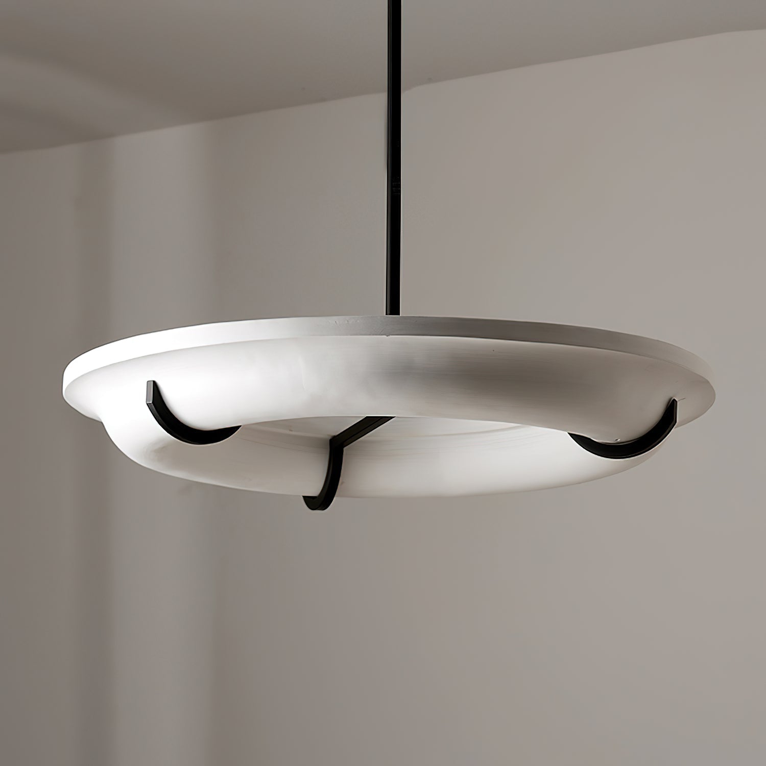 Eldorora Modern Minimalist Brass Alabaster Chandelier - Lamp Copper