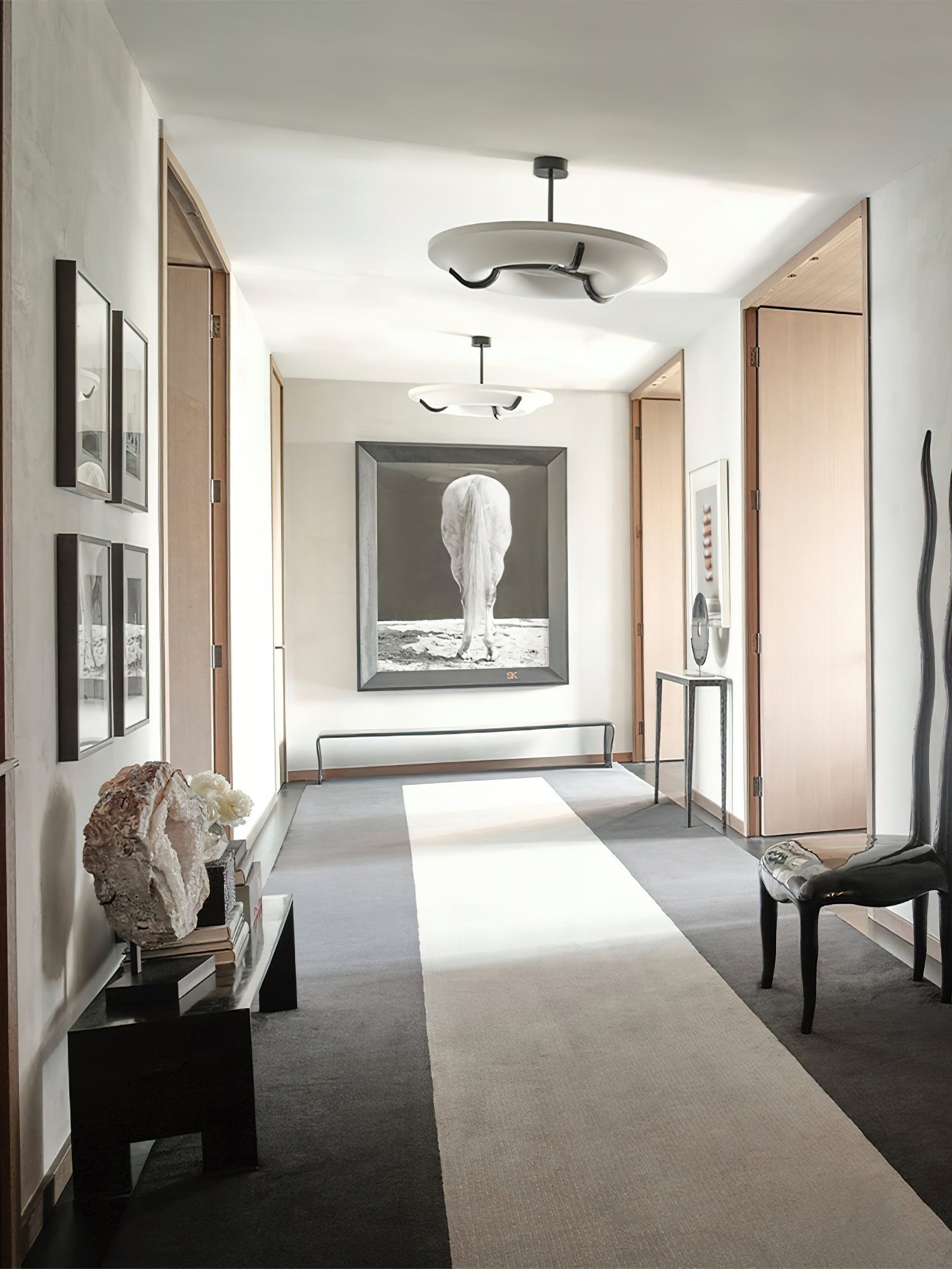 Eldorora Modern Minimalist Brass Alabaster Chandelier - Lamp Copper