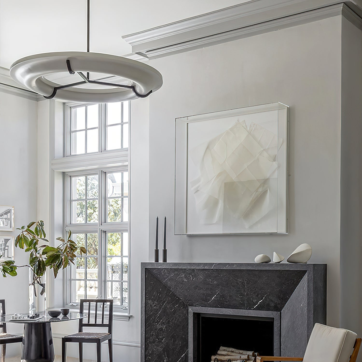Eldorora Modern Minimalist Brass Alabaster Chandelier - Lamp Copper