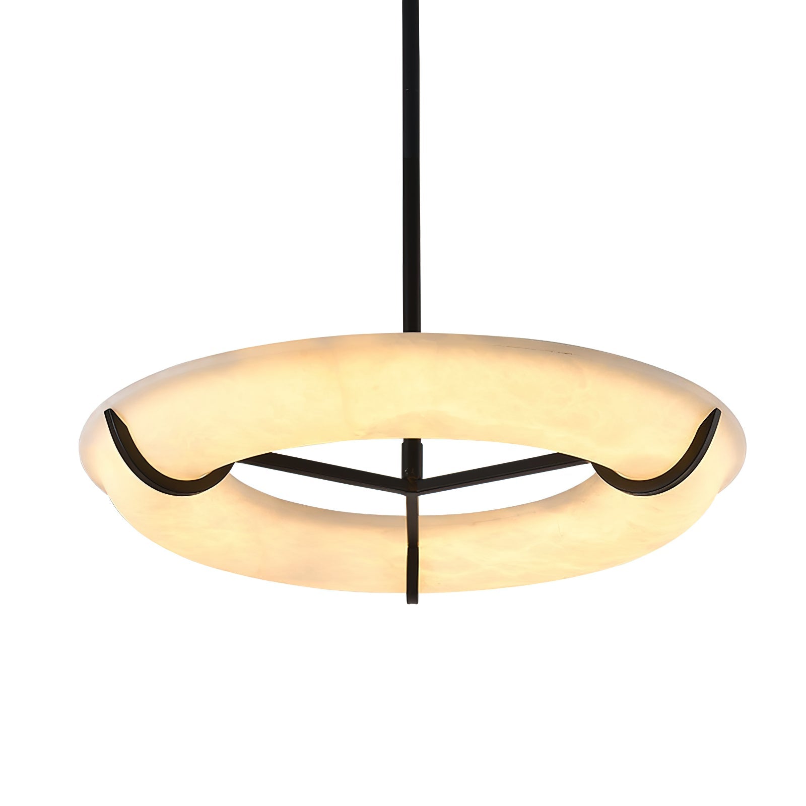 Eldorora Modern Minimalist Brass Alabaster Chandelier - Lamp Copper