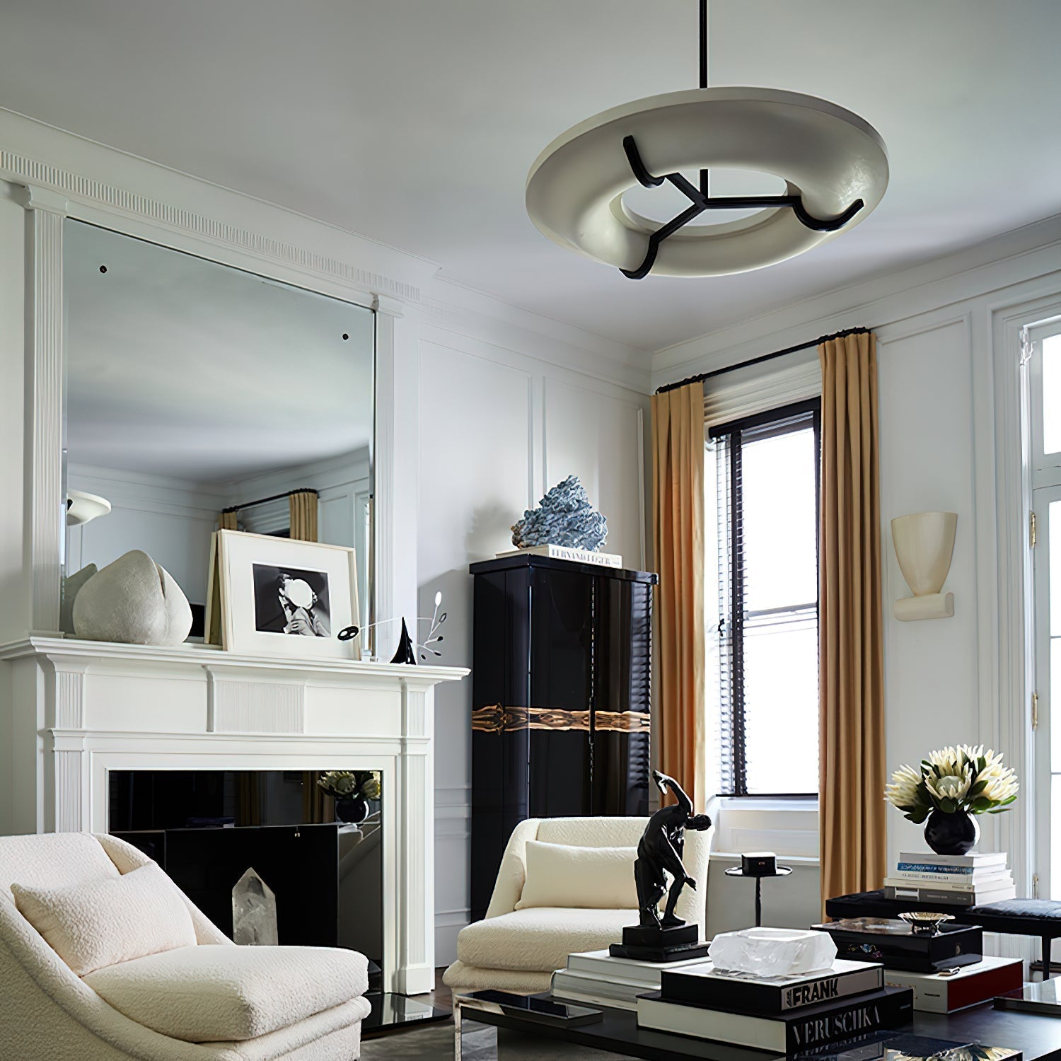 Eldorora Modern Minimalist Brass Alabaster Chandelier - Lamp Copper