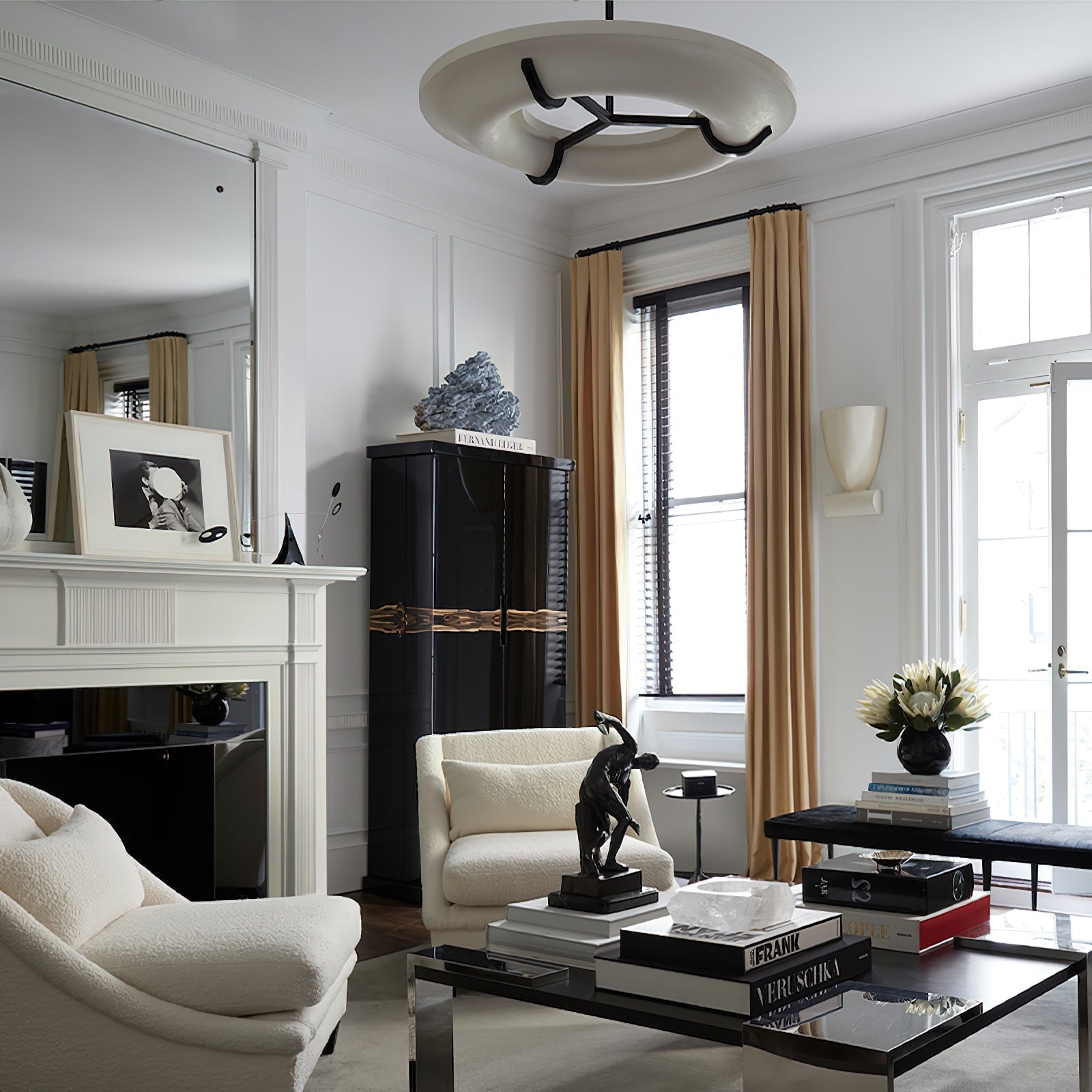 Eldorora Modern Minimalist Brass Alabaster Chandelier - Lamp Copper
