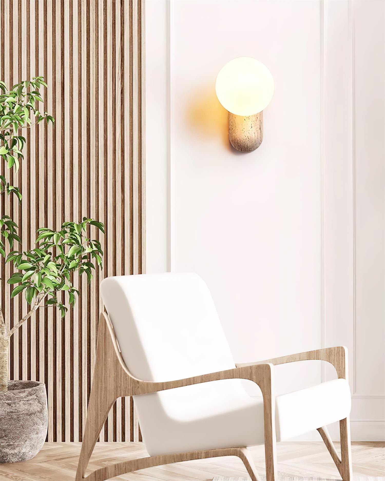 Ritta Applique Murale Moderne En Travertin - Neutralighting