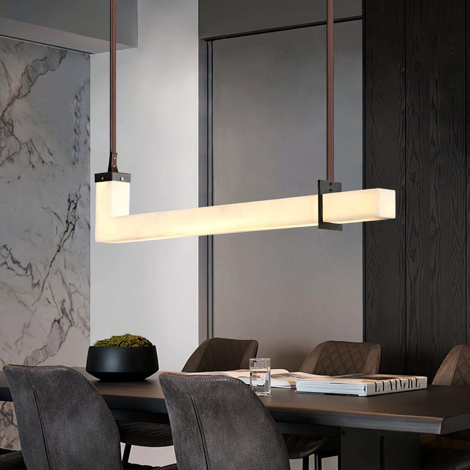 Astra Linear Alabaster Pendant Light - Letslighting