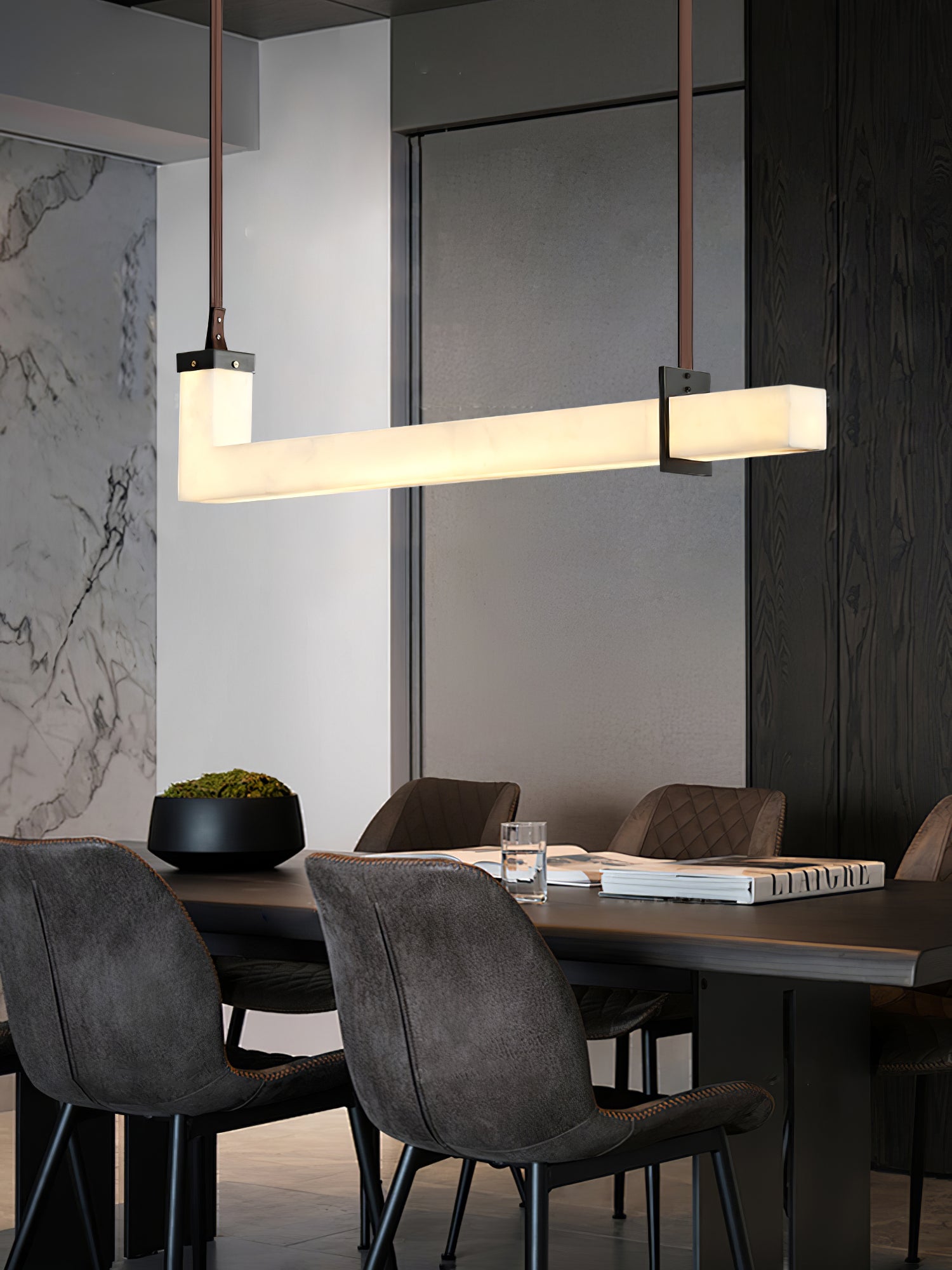 Astra Linear Alabaster Pendant Light - Letslighting