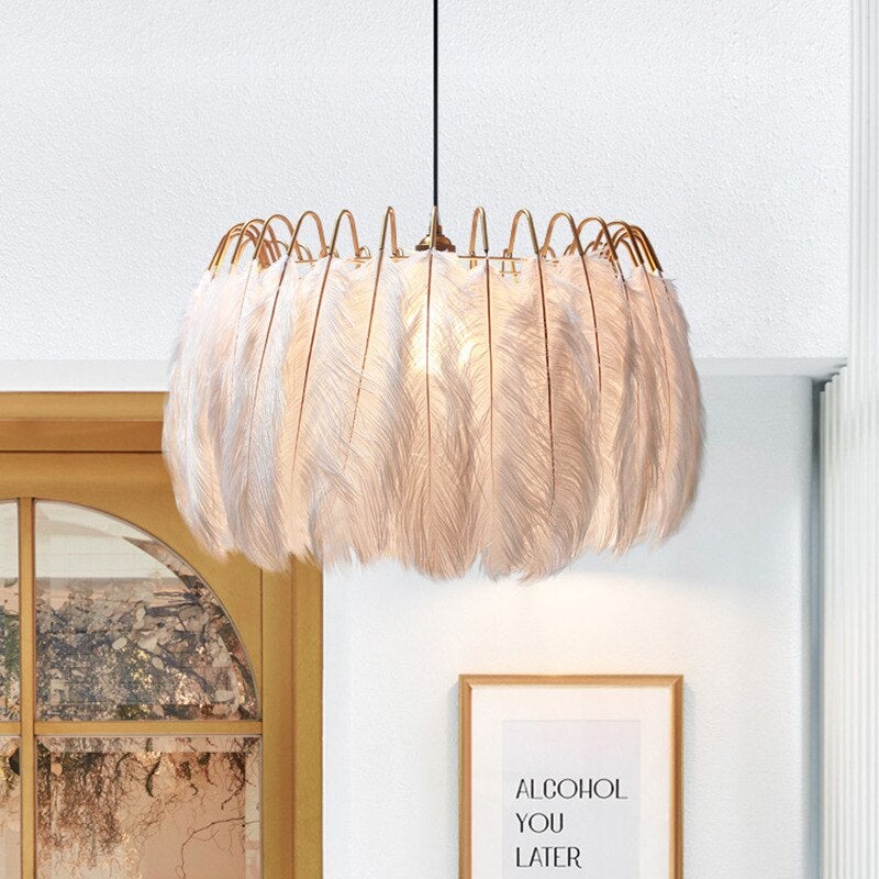 O'Moore Suspension Elegant Feather, Noir/Blanc, Chambre/Salon - Neutralighting