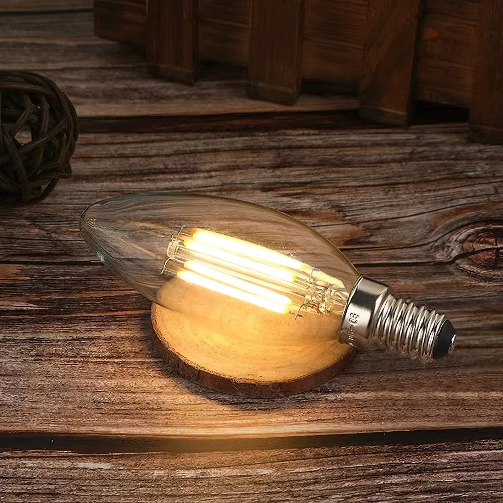 Ivinan Glass LED Light Bulb E12 or E14 4W Accessories - Lamp Copper