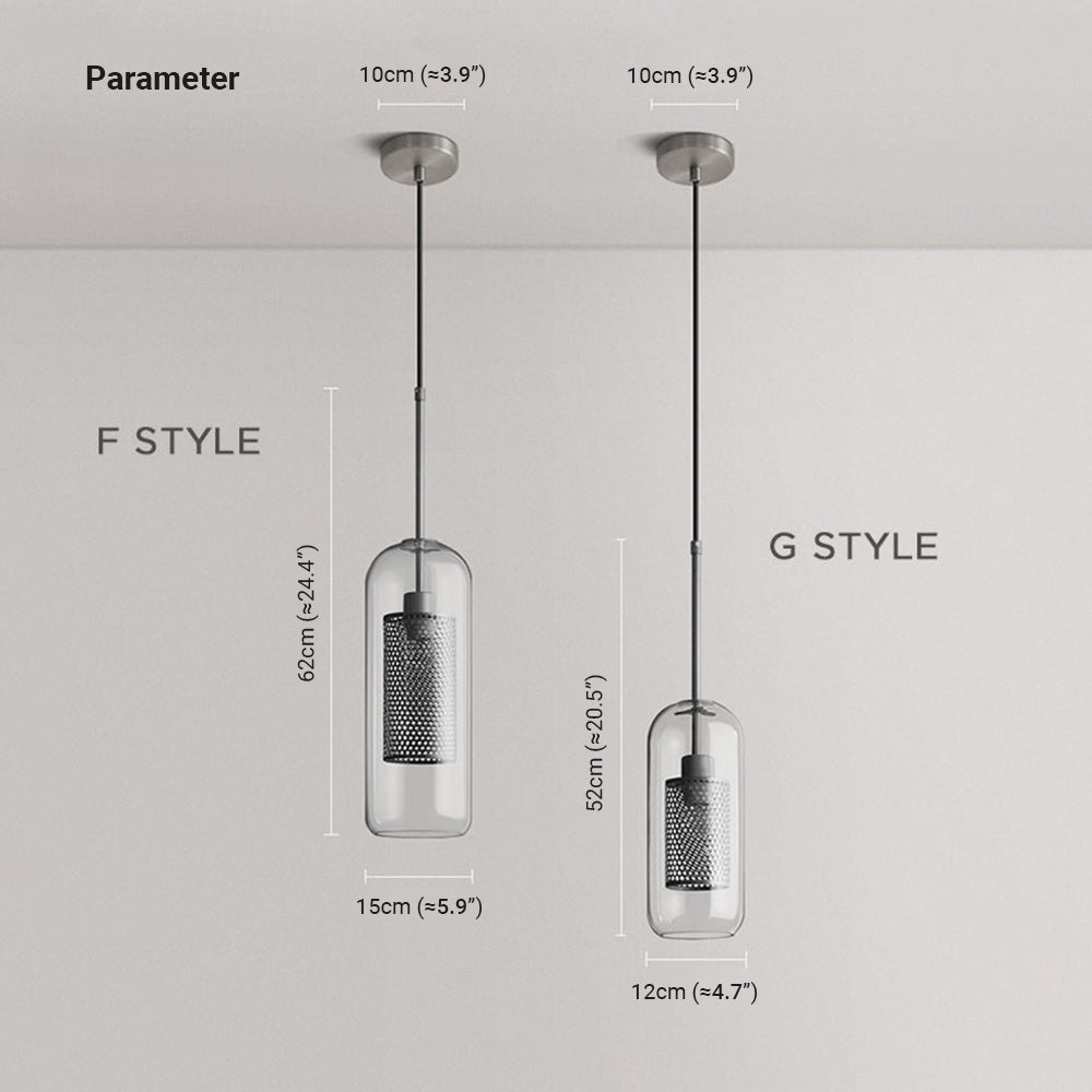 Hessa Suspension Globe/Cylindre Moderne. Métal/Verre. Doré/Argent. Salon