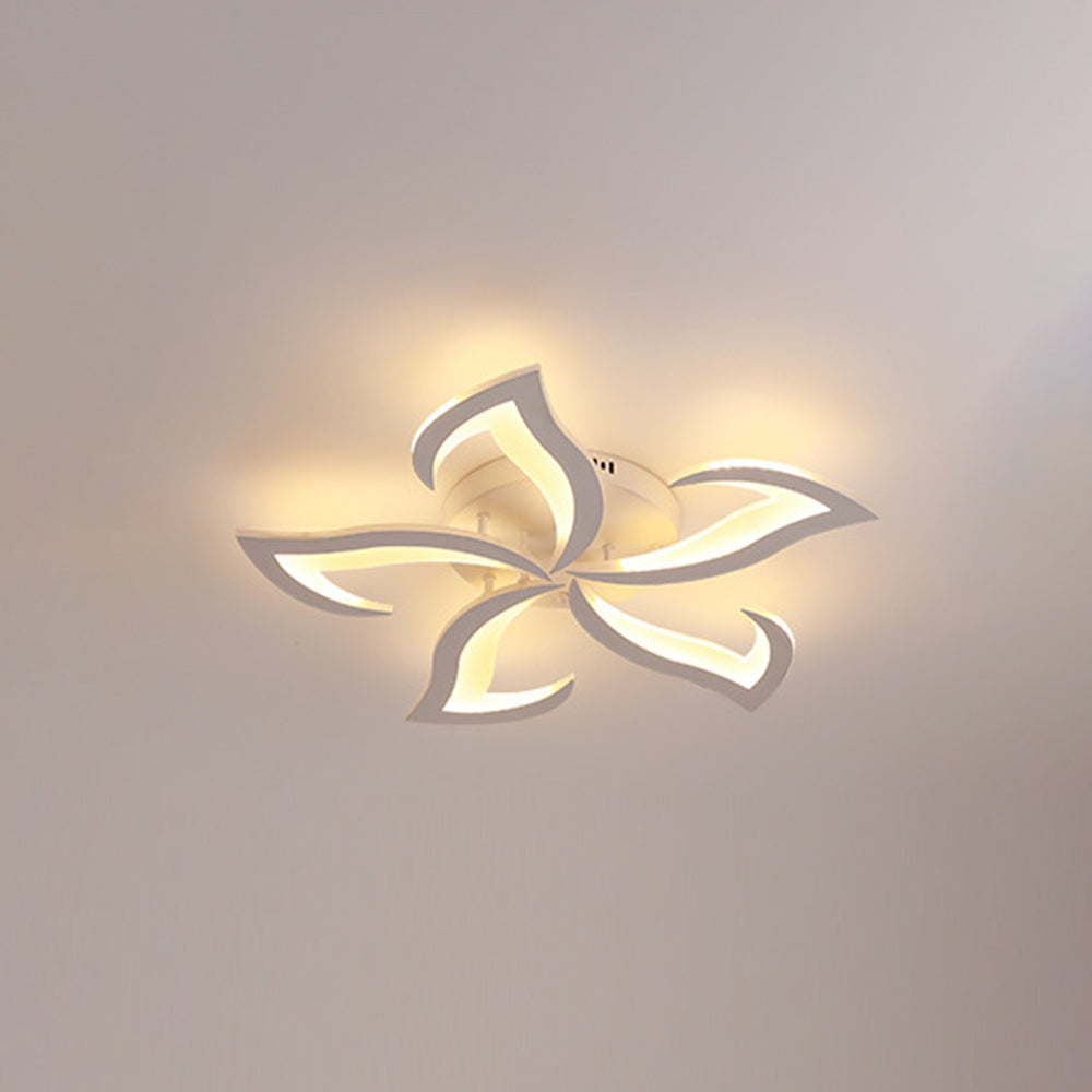 Arisha Plafonnier Fleur Contemporain Métal/Acrylique Noir/Blanc Salon - Neutralighting