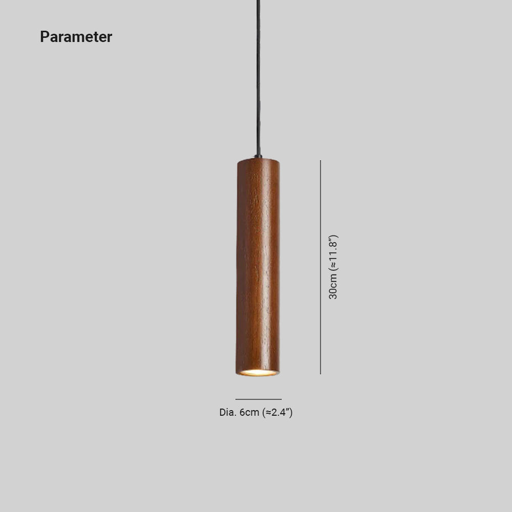 Muto Suspension Cylindre Moderne, Bois/Acrylique, Jaune/Brun, Salon - Neutralighting