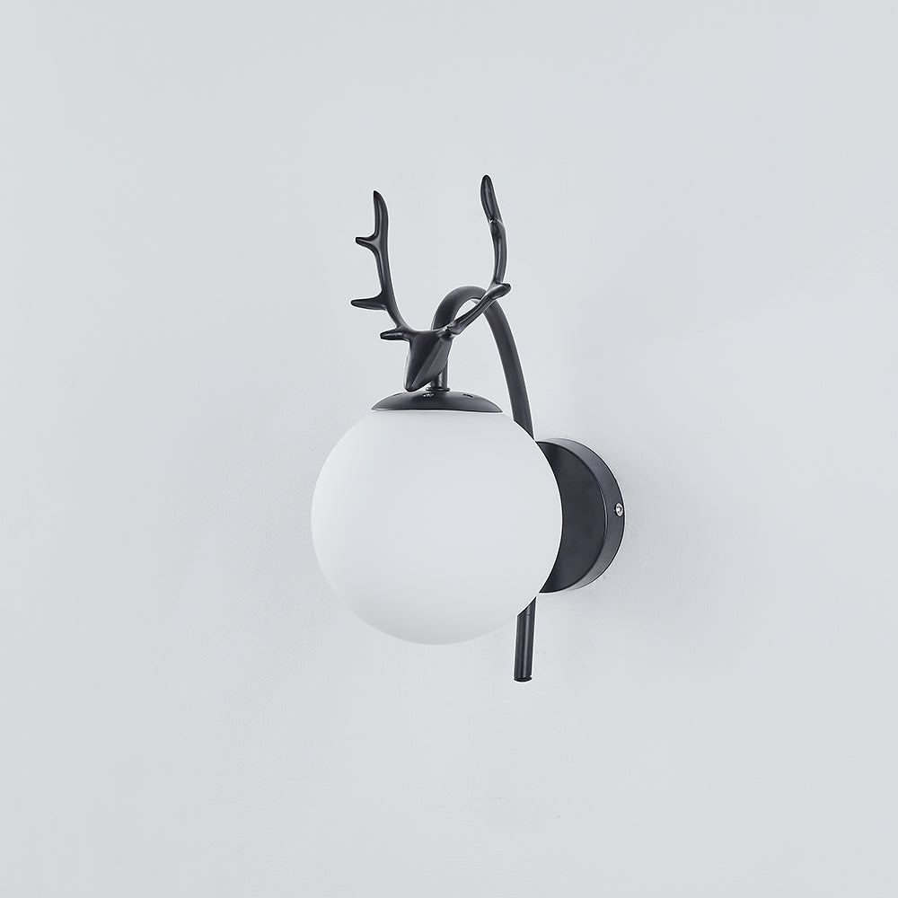 Valentina Applique Murale Bois de Cerf Art-Déco Moderne Métal/Verre Noir/Or Salon - Neutralighting