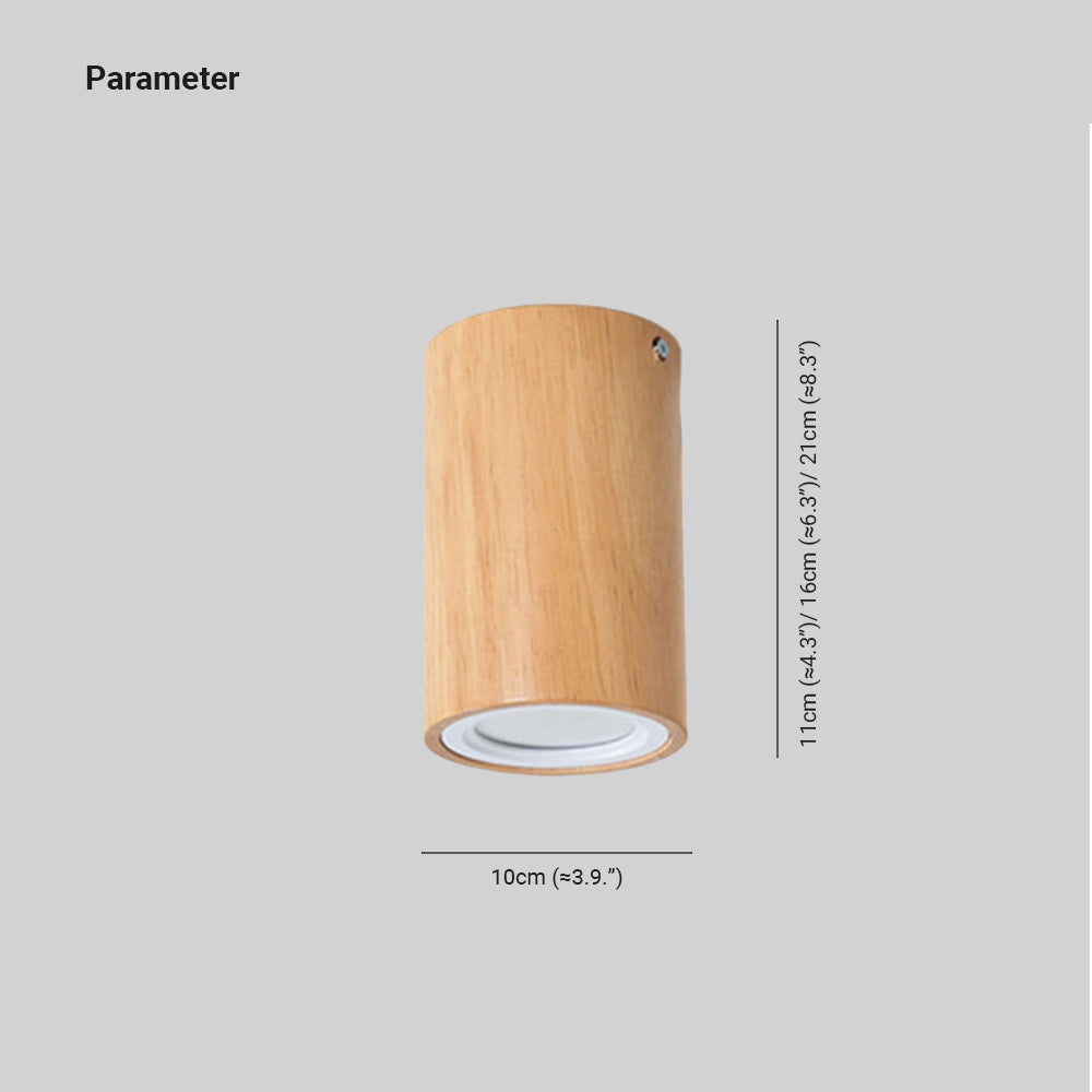 Muto Plafonnier Cylindre Moderne, Bois/Acrylique, Bois, Salon - Neutralighting