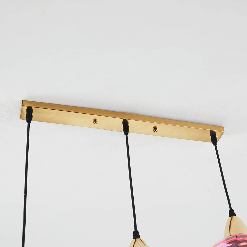 Valentina Suspension Boule Ondulation Nortique Métal/Verre Vert/Gris Salon - Neutralighting