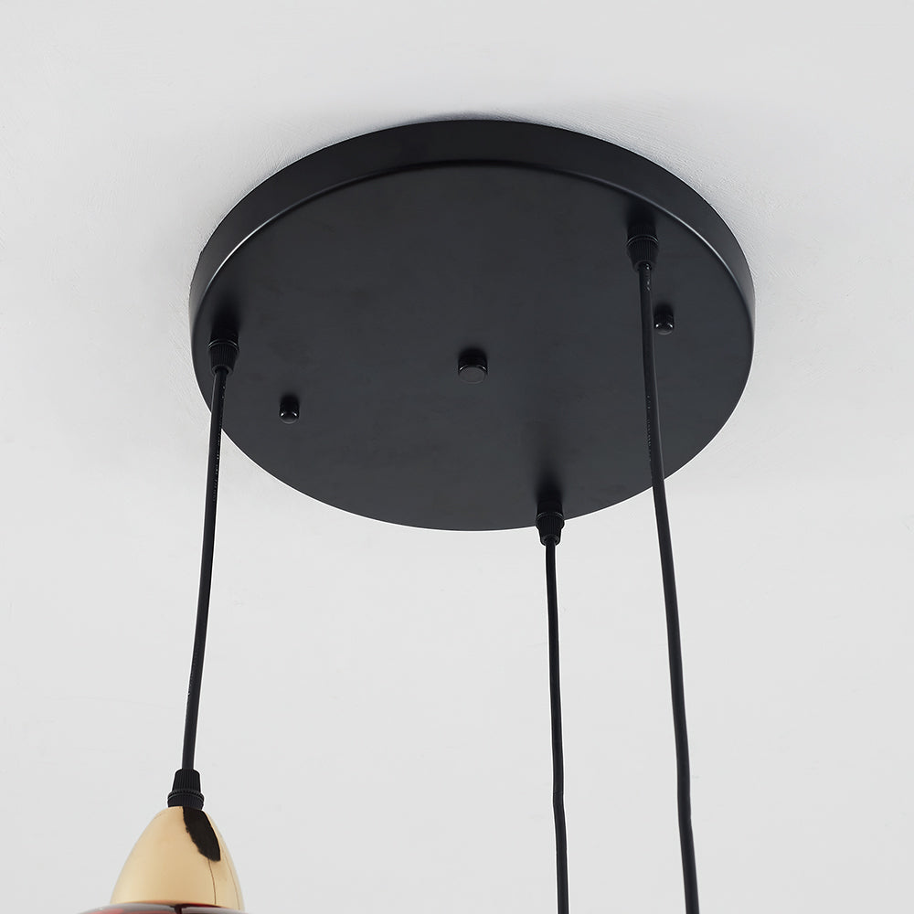 Valentina Suspension Boule Ondulation Nortique Métal/Verre Vert/Gris Salon - Neutralighting