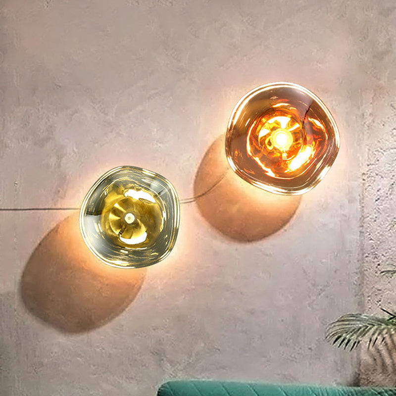 Lutho Applique Murale en Verre Soufflé Doré Moderne - Neutralighting