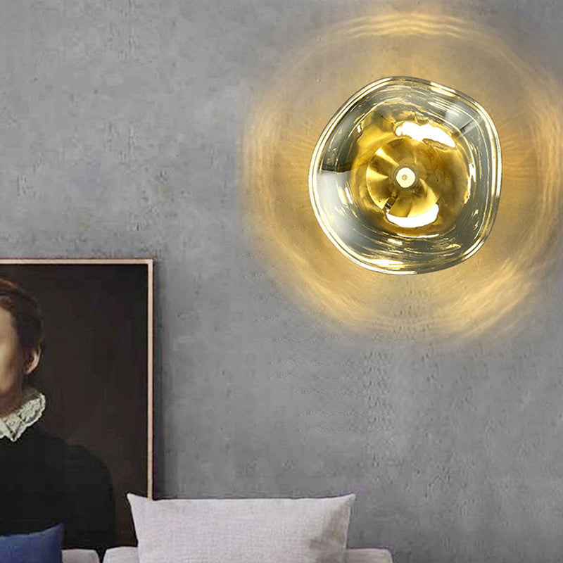 Lutho Applique Murale en Verre Soufflé Doré Moderne - Neutralighting