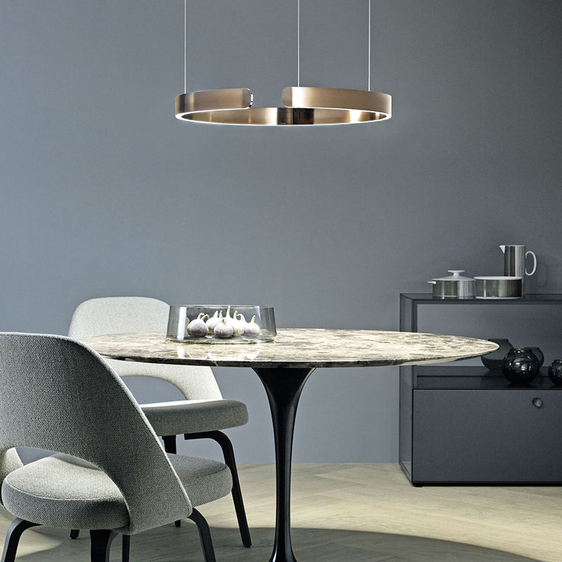 Urel Suspension Cercle Noir/Or Rose Salon/Chambre à Coucher