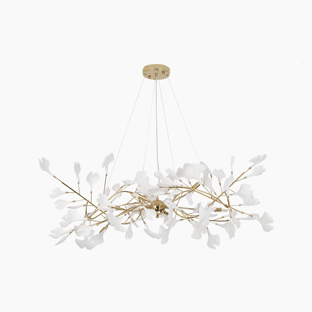 Davor Lustre Suspension Feuille Artistic Design. Métal/Céramique. Blanc. Salon - Neutralighting
