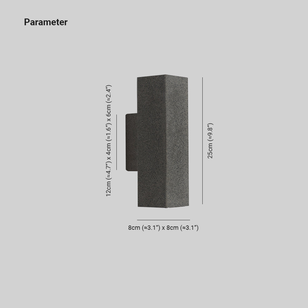 Ray Applique Murale Rectangulaire Minimaliste, Ciment/Acrylique, Blanc, Jardin - Neutralighting