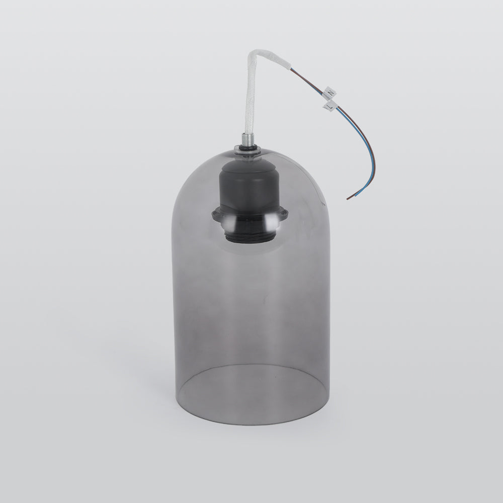 Arisha Plafonnier Cylindre Moderne, Cuivre/Verre, Cognac/Gris Fumé, Salon - Neutralighting
