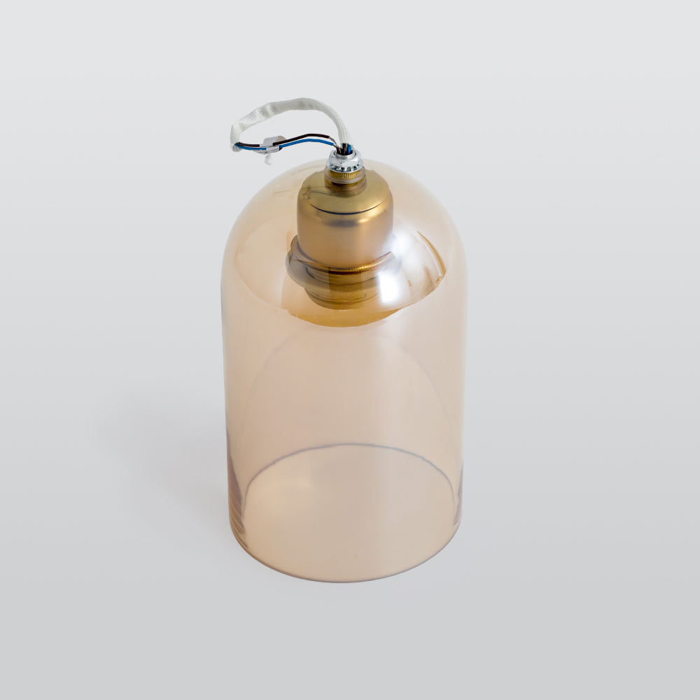 Arisha Plafonnier Cylindre Moderne, Cuivre/Verre, Cognac/Gris Fumé, Salon - Neutralighting