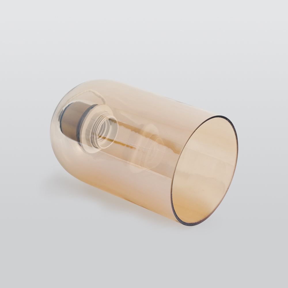 Arisha Plafonnier Cylindre Moderne, Cuivre/Verre, Cognac/Gris Fumé, Salon - Neutralighting