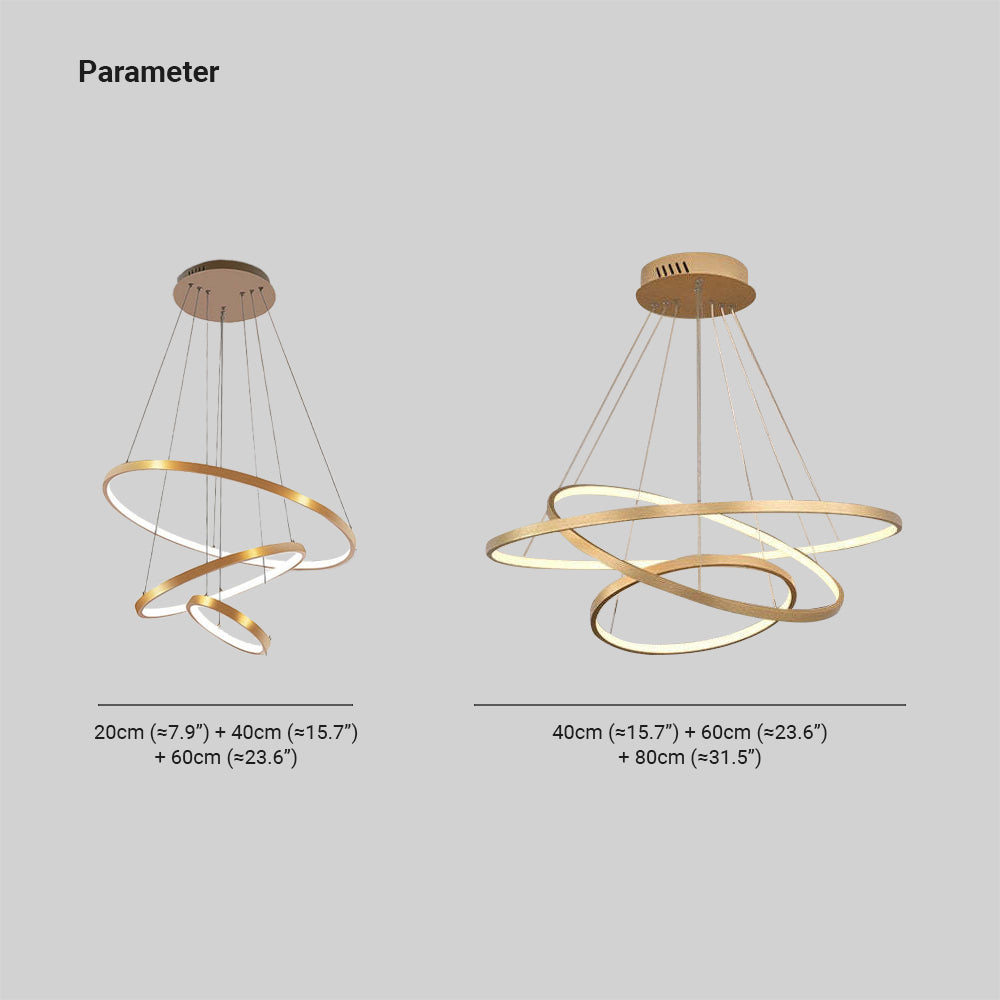 Aluna Suspension 3  Anneaux Moderne Salon