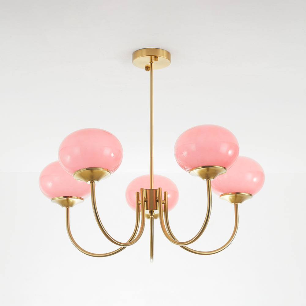Valentina Lustre Boule Classique, Métal/Verre, Blanc/Rose/Beige, Bureau/Salon - Neutralighting