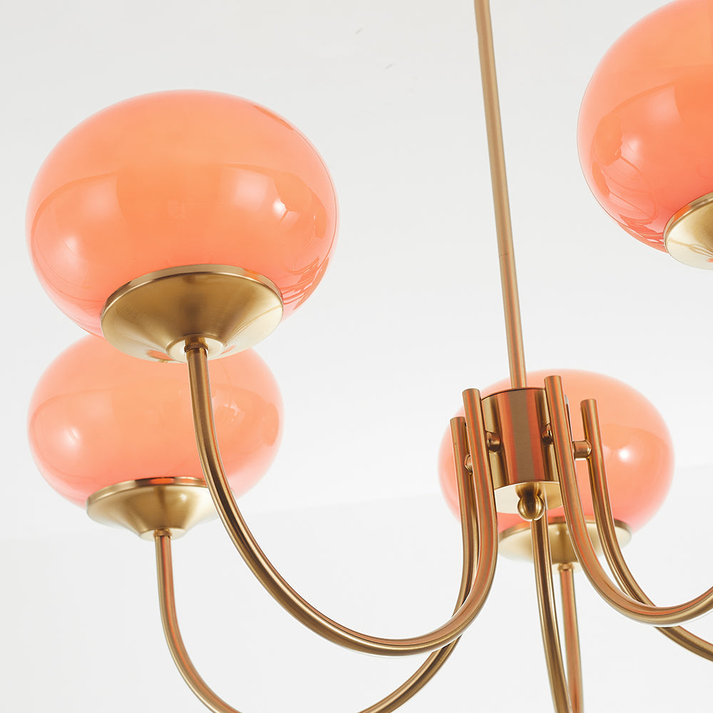 Valentina Lustre Boule Classique, Métal/Verre, Blanc/Rose/Beige, Bureau/Salon - Neutralighting