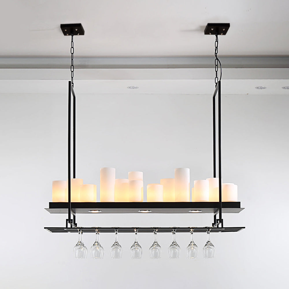 Silva Suspension Cylindre Moderne, Métal/Verre, Blanc/Noir, Restaurant/Bar - Neutralighting
