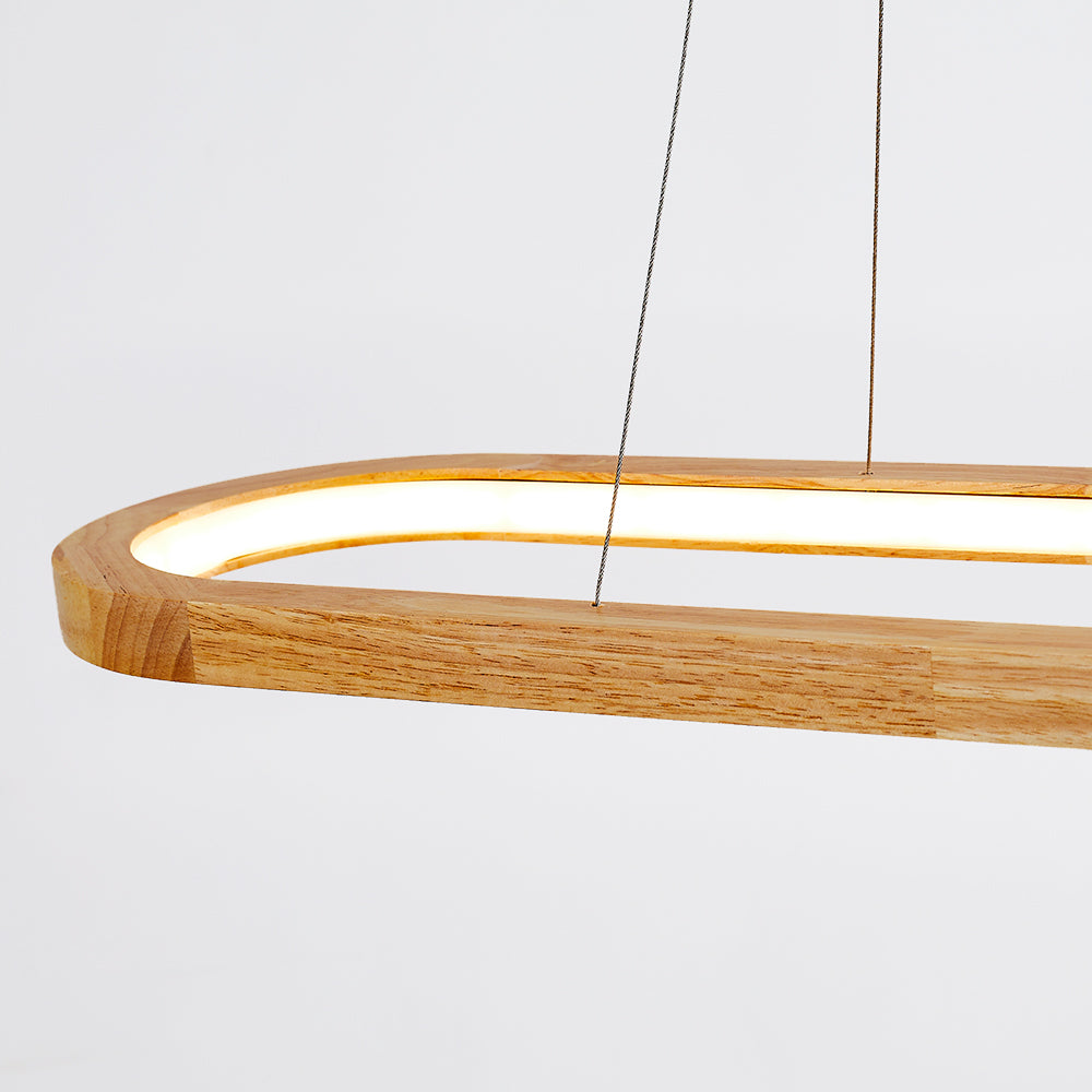 Muto Suspension Ellipse Moderne, Bois/Acrylique, Bois, Salon - Neutralighting