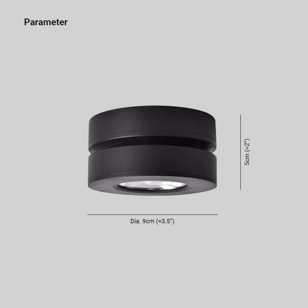 Arisha Plafonnier Rond Simple, Métal, Blanc/Noir, Chambre - Neutralighting
