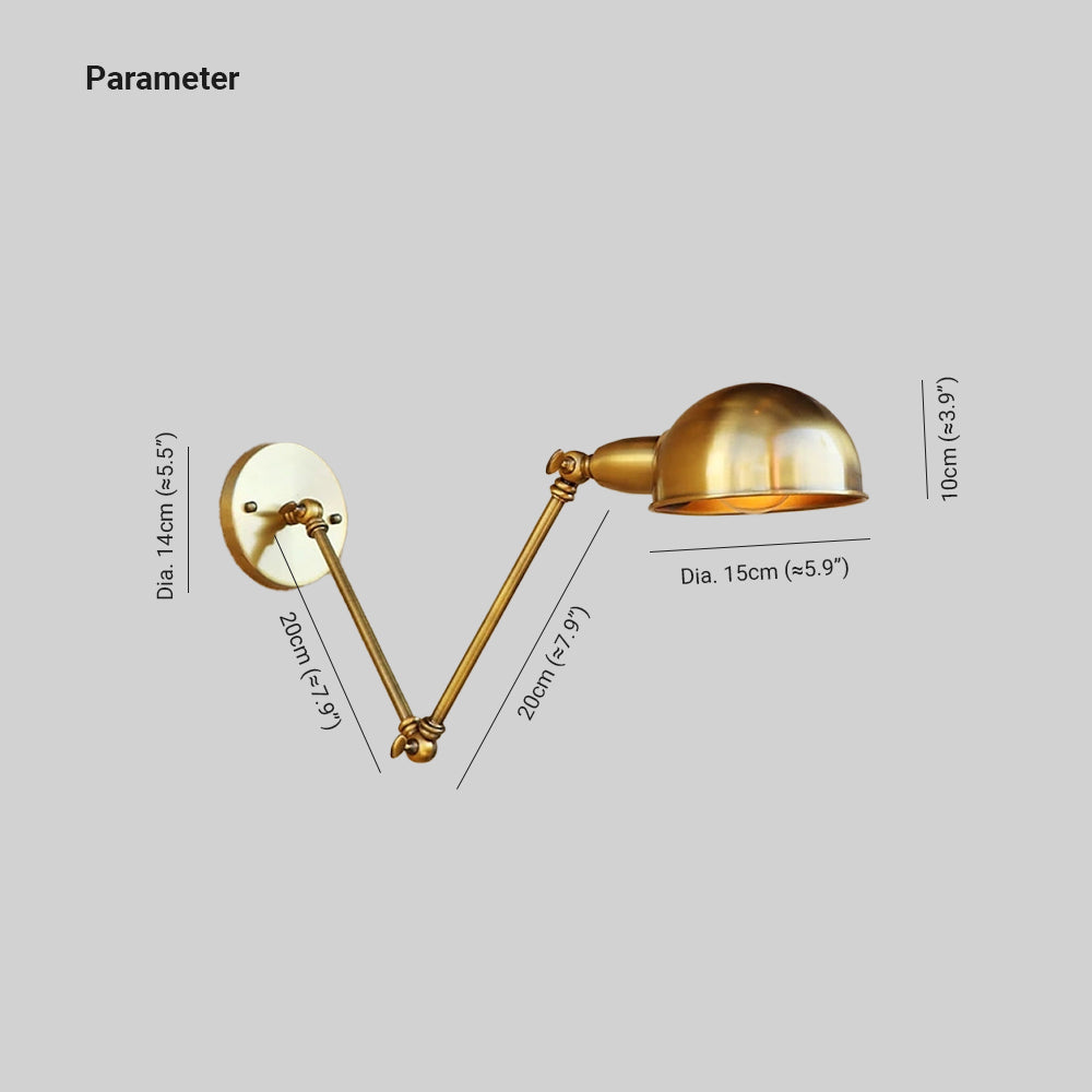 Epoch Applique Murale Demi-sphère Pliable, Laiton, Salon - Neutralighting